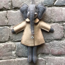 ''Ellie'' Hand Made Felt Elephant in Jacket by East of India